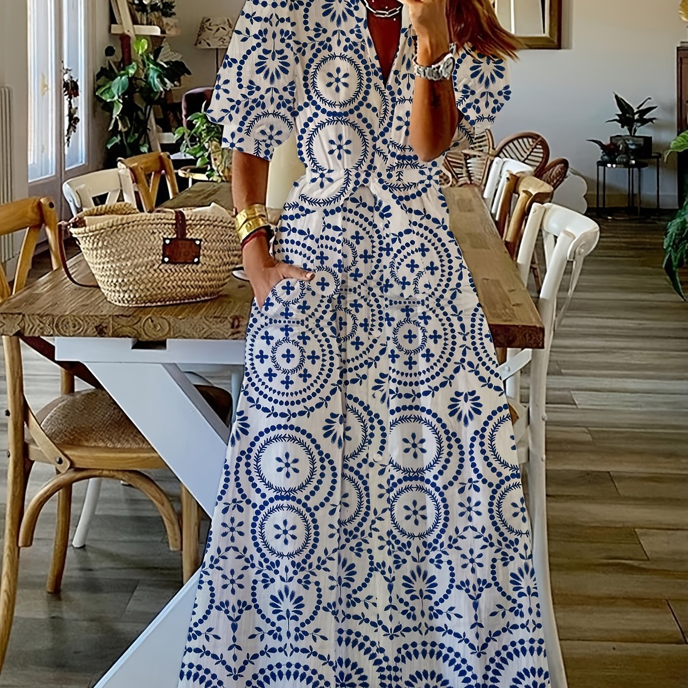 Bambora™ - Ethnic Belted Shirt Dress