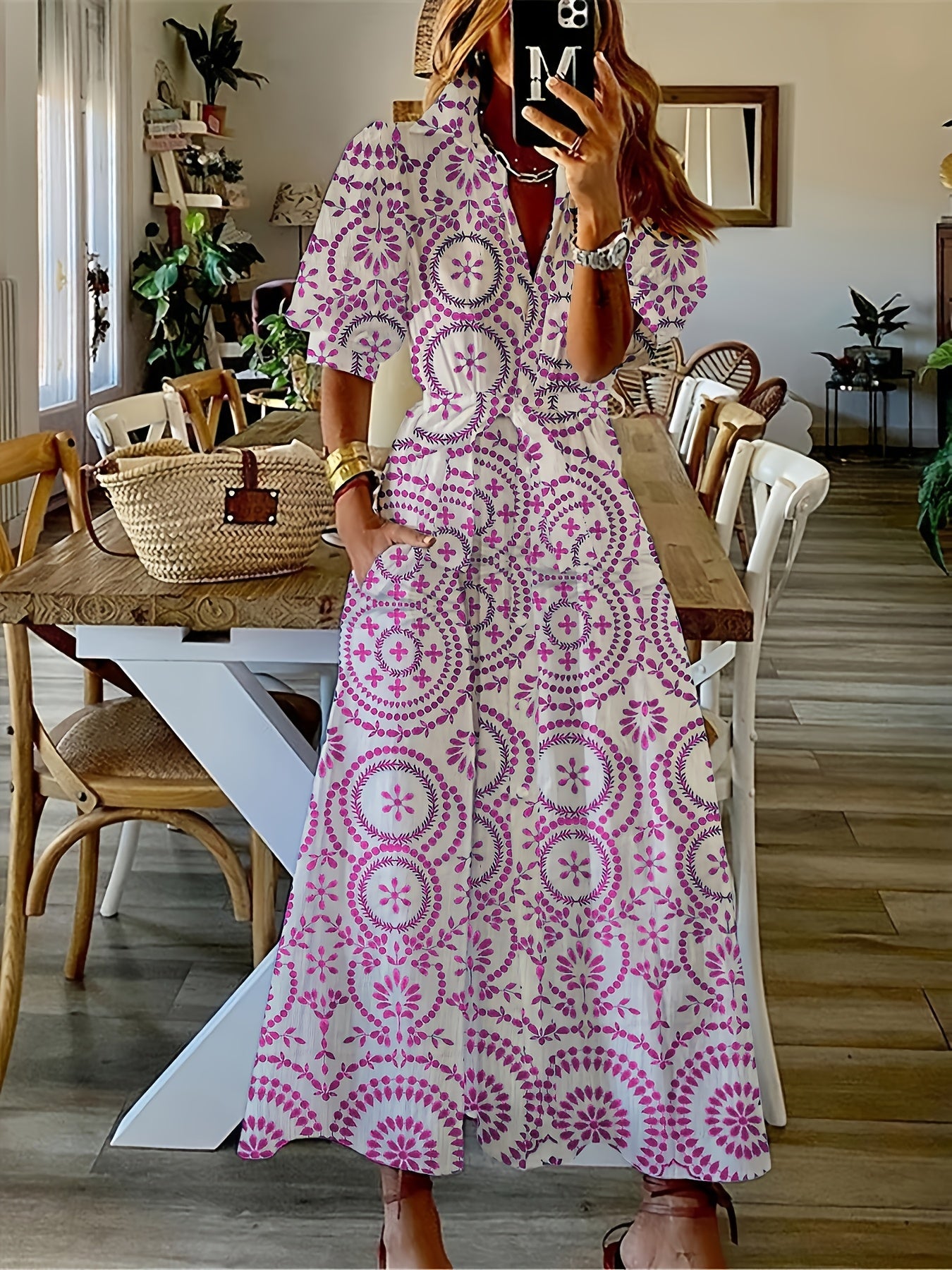 Bambora™ - Ethnic Belted Shirt Dress
